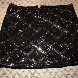 Black sequin sparkle skirt